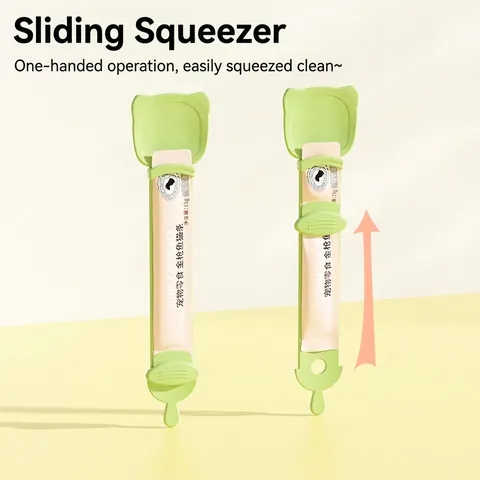 Cat Treat Dispenser Spoon Squeezer HIPS Plastic Long Handle Feeding Tool Cartoon Cat Shape For Kittens Snacks Meat Puree