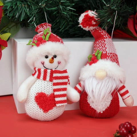 Decorazioni Natalizie Bambole A Maglia Gnomo Pupazzo Di Neve Renna Ciondolo Appeso Motivo A Cuore Arredamento Albero Festivo