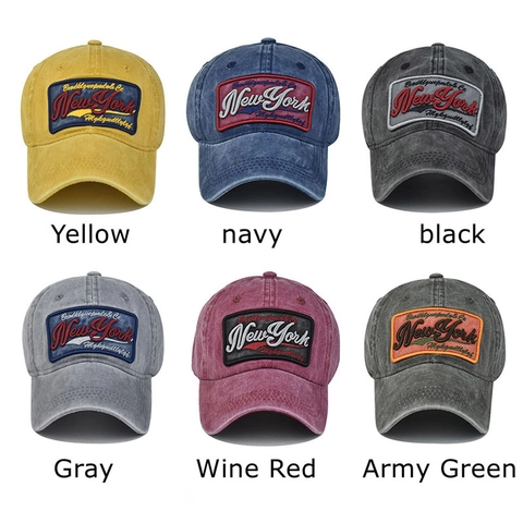 Cappello Da Baseball Con Ricamo New York Cotone Lavato Vintage Distressed Cappello Da Sole All'Aperto Per Uomo Donna Regolabile