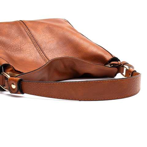 Retro Hobo Shoulder Bag Large Capacity PU Leather Lychee Grain Tote With Detachable Strap For Women Vintage Simple Style
