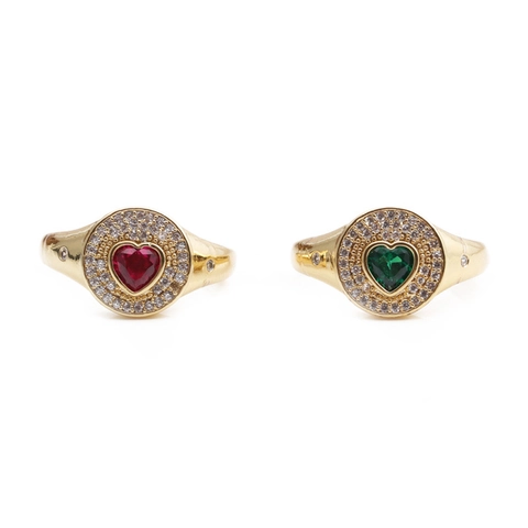 Herzform Zirkon Ring Kupfer Vintage Mikro Pave Verstellbare Offene Ringe Für Frauen Modeschmuck Geschenk
