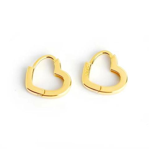 925 Sterling Zilveren Hart Hoop Oorbellen Minimalistisch Trendy Elegant Luxe Stijl Sieraden Voor Vrouwen