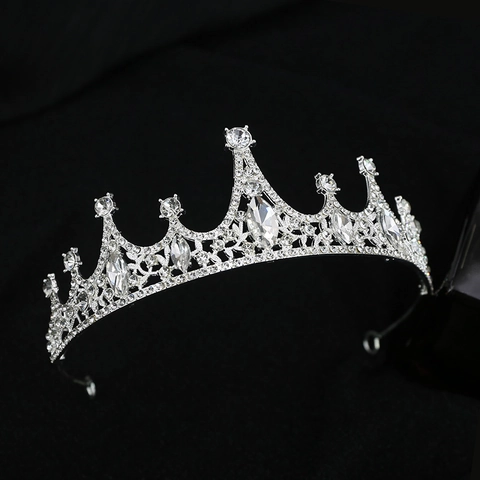 Luxuriöse Legierung Strass Braut Tiara Kristall Prinzessin Krone Hochzeit Party Haarschmuck