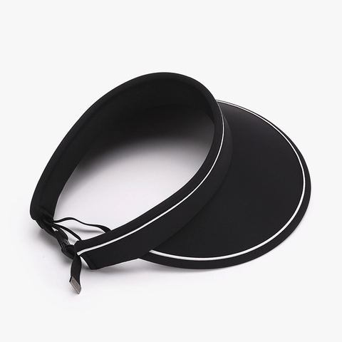 Visera De Sol Para Mujer Satén De Hielo Plegable Protección UV Transpirable Ala Ancha Ajustable Verano Exterior Minimalista Deportivo