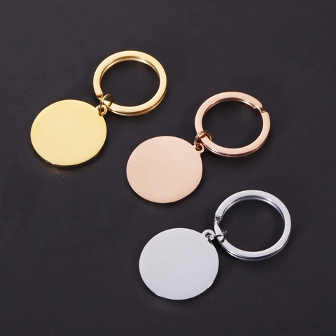 Mirror Polished Stainless Steel Blank Round Pendant Keychain For DIY Laser Engraving Durable Metal Key Ring Accessory