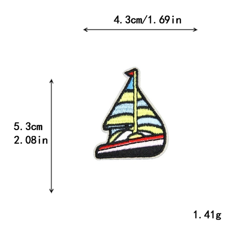 Patch Ricamate A Tema Nautico Nave Pirata Barca A Vela Ancora Timone Applique Da Stirare Per Decorazione Vestiti DIY