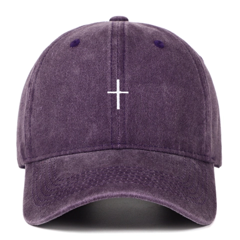 Cappello Da Baseball In Cotone Lavato Vintage Distressed Retro Con Ricamo A Croce Regolabile Streetwear Per Uomo Donna