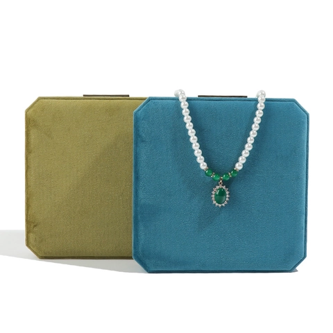 Achthoekige Fluwelen Sieradendoos Ketting Display Kunstparelketting Verpakking Moederdag Cadeau Opbergdoos Elegant