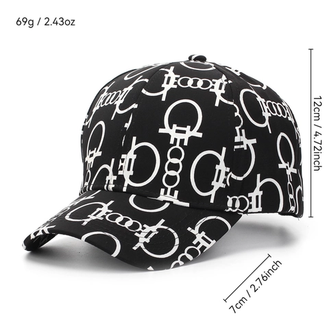 Casquette De Baseball En Polyester À Imprimé Monogramme Géométrique Respirante Ajustable Pour Hommes Femmes