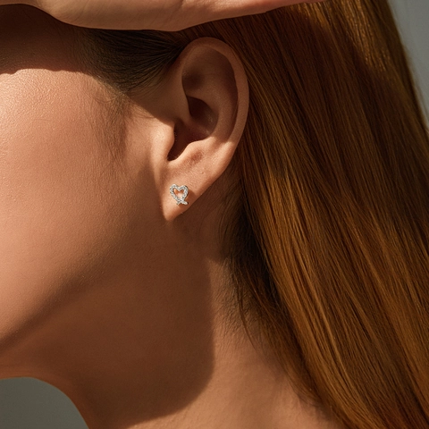 Pendientes De Moissanita Corazón Plata De Ley 925 Para Mujeres Color D VVS1 Joyería Entrelazada Regalo