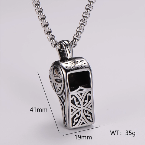 Collana Con Pendente A Fischietto Acciaio Inossidabile 304 Motivo Croce Vintage Stile Hip Hop Da Uomo