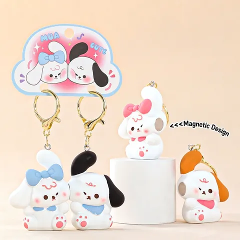 Porte-Clés Magnétique Animal Dessin Animé 3D Résine PVC Pendentif De Sac Accessoire De Porte-Clés Décoratif Cadeau