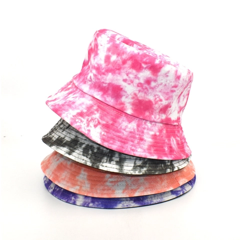 Reversible Tie-Dye Bucket Hat Cotton Polyester Sun Protection Breathable Outdoor Casual Streetwear Unisex