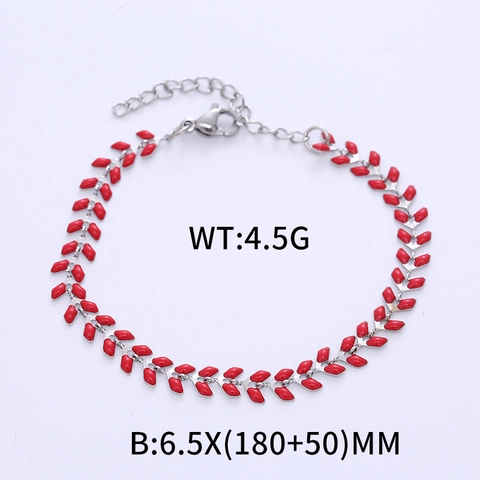 Bracciale Collana a Catena a Lisca di Pesce in Acciaio Inossidabile Smalto Colorato Goccia d'Olio Gioielli Geometrici per Donna Uomo Accessori Alla Moda