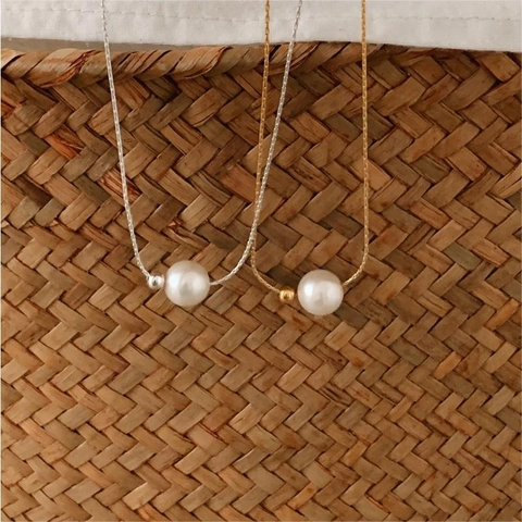 Collana Con Ciondolo Perla Artificial Minimalista Con Catena In Argento Sterling 925 Gioielli Eleganti Stile Coreano