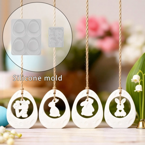 Easter Silicone Molds For Rabbit Dinosaur Egg Love Heart Pendant DIY Handicraft Soap Resin Chocolate Baking Decorative