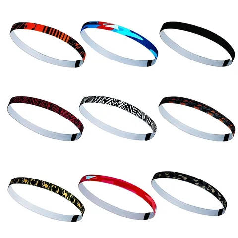 Sports Headband Thin Elastic Non-Slip Silicone Sweatband Polyester Spandex Hair Band For Yoga Running Fitness Gym