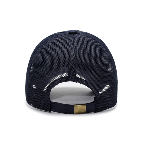 Breathable Mesh Baseball Cap Sun Protection Outdoor Sports Trucker Hat For Men Women Adjustable Metal Buckle Polyester