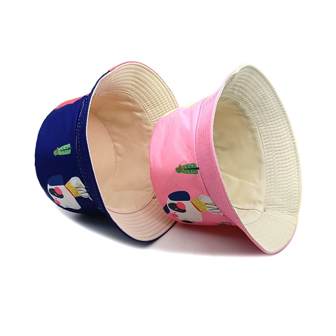 Kids Bucket Hat Polyester Puppy Print Sun Protection Breathable Outdoor Contrast Color Sun Hat For Boys Girls