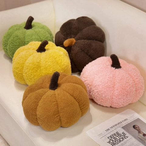 Oreiller En Peluche Citrouille Velours Teddy Coussin Doux Décoration Maison Style Nordique Cadeau Halloween Noël