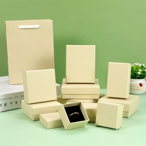 Minimalistische Schmuckschatulle Aus Karton Mit Schwammeinsatz Für Ringe Ohrringe Halskette Papier Geschenkverpackung Für Hochzeit