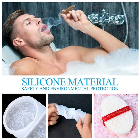Exotische Silikonform Mit Ethnischem Muster Für DIY Handgemachte Seife Kerze Harz Gips Dual Hohlraum Rechteckig Oval Weich Flexibel