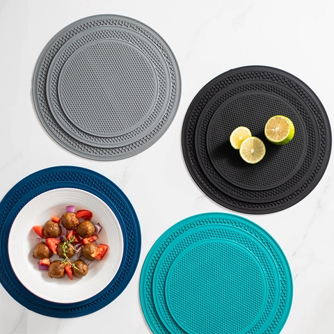 Tovaglietta In Silicone Tonda Texture Nido Ape Resistente Al Calore Antiscivolo Sottopentola Cucina