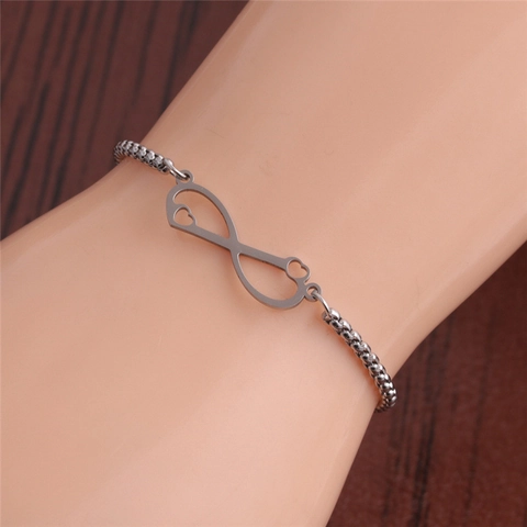 Oneindigheid Hart Hartslag Armband Roestvrij Staal Verstelbare Schuifgesp Minimalistische Sieraden Cadeau Unisex