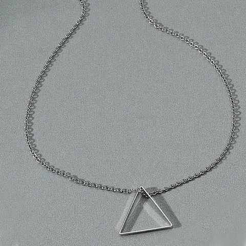 Dreieck Anhänger Halskette Edelstahl Lange Kette Geometrischer Minimalistischer Schmuck Für Herren Und Damen