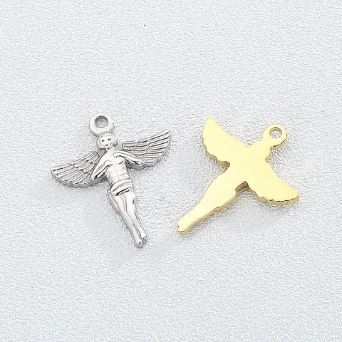 Ciondolo Angelo Arcangelo Acciaio Inossidabile DIY Accessorio Per Gioielli Stile Hip Hop Charm Figura Alata Per Collana