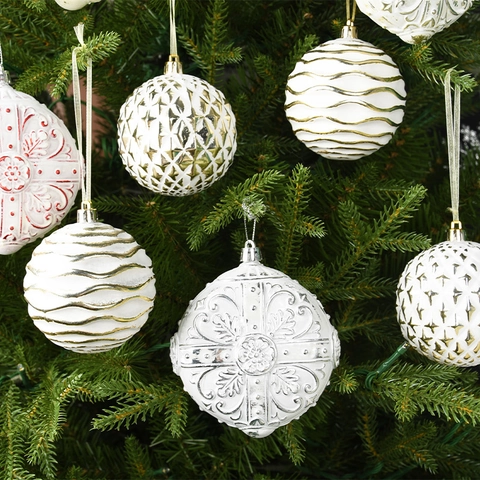 Ornamenti Per Palline Di Natale PVC Dipinto Decorazioni Appese Albero Delle Feste Festa Casa Arredamento Elegante Rilievo