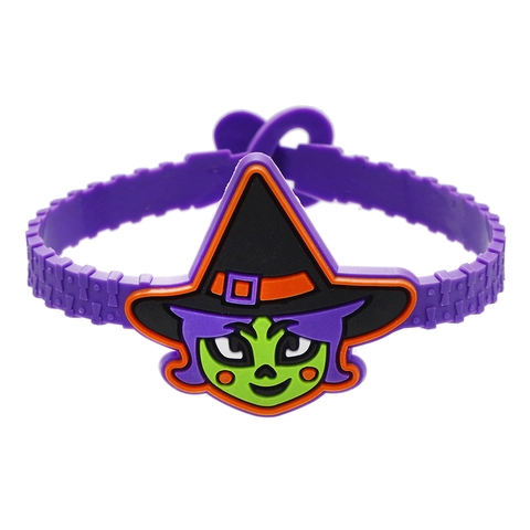 Halloween Silicone Bracelet Adjustable Cartoon Ghost Pumpkin Bat Wristband For Kids Party Favor Cute Accessory