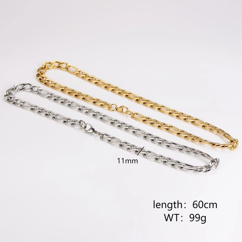 Collana A Catena Figaro Acciaio Inossidabile 304 Stile Hip Hop Gioielli Di Moda Per Uomo E Donna Finitura Lucida Durevole
