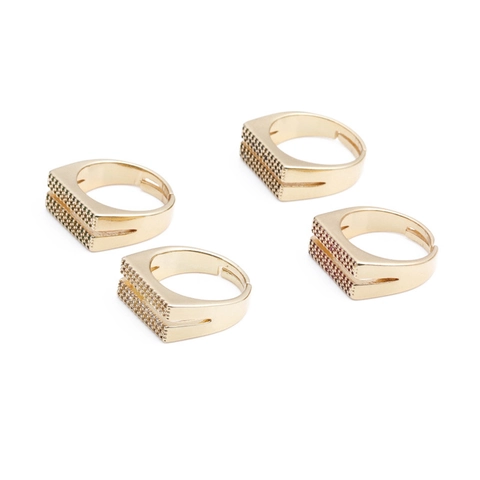 Micro Pave Zircon Χάλκινο Δαχτυλίδι Γεωμετρικό Ορθογώνιο Σχέδιο Ρυθμιζόμενο Ανοιχτό Δαχτυλίδι Για Γυναίκες Μόδα Κοσμήματα