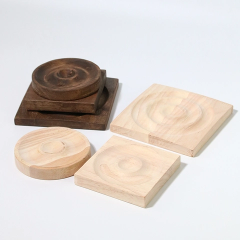 Solid Wood Jewelry Display Tray Bracelet Design Board Round Square Walnut For Necklace Storage Showcase Accessory Holder
