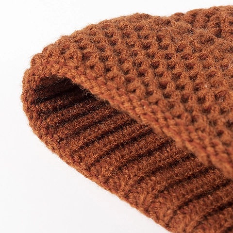 Cuffed Strickmütze Beanie Mütze Kunstkaninchenhaar Wabenstruktur Warm Winter Draußen Solid Mode Damen Herren