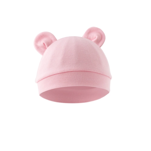 Baby Fetal Hat Soft Cotton Knit Bear Ears Newborn Beanie Breathable Warm Cute Pullover For Infants Toddlers
