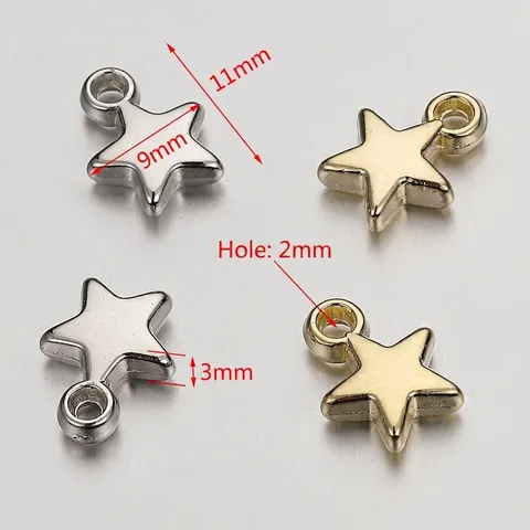 Fünfzackige Stern Anhänger Für Die Schmuckherstellung Gold Und Silber Beschichtete Kunststoff Pendants Für DIY Halsketten