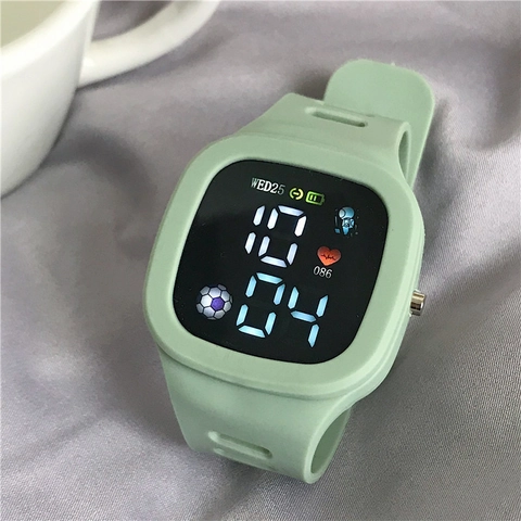 Orologio Digitale a LED Quadrato alla Moda per Studenti Stile Ins Cinturino in Silicone Orologio da Polso Elettronico Sportivo