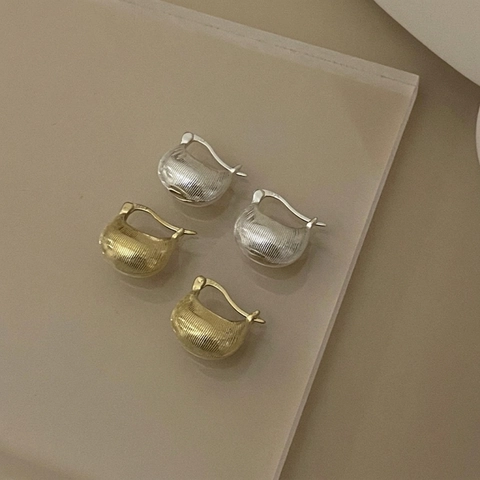 925 Sterling Silver Hoop Earrings Brushed Texture U-Shape Minimalist Korean Style Elegant Jewelry For Women