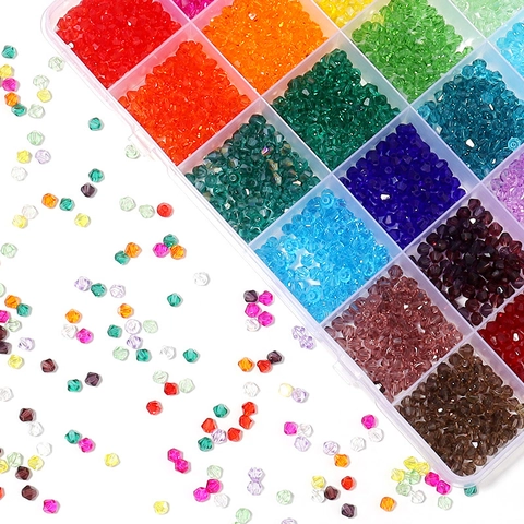 Faceted Glass Beads Crystal Colorful Variety For DIY Jewelry Making Bracelet Crafting Accessory Handcrafted
