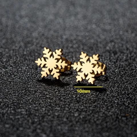 Boucles D'oreilles Puces En Acier Inoxydable Géométriques Coeur Lune Chat Flocon De Neige Bijoux Minimalistes Cadeau Femmes