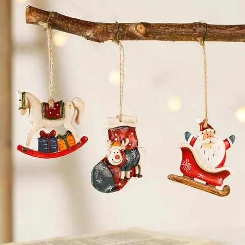Addobbi Natalizi Resina Dipinti A Mano Decorazione Da Appendere Albero Babbo Natale Pupazzo Di Neve Pan Di Zenzero Casa