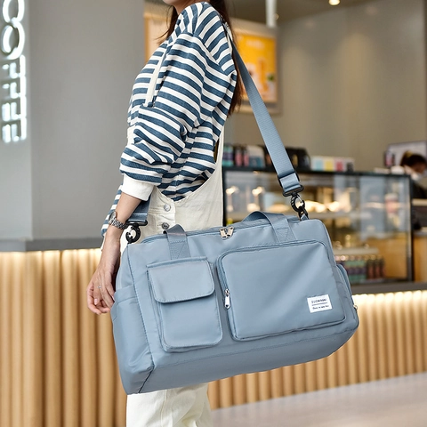 Travel Duffel Bag Water Resistant Oxford Sports Gym Handbag With Independent Shoe Compartment Dry Wet Separation Unisex