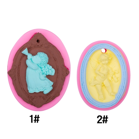 Stampo In Silicone Rilievo Angelo Cornice Europea Decorazione Torte Fondente Strumento Da Forno Fai Da Te Cioccolato Resina