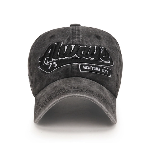 Vintage Gewaschene Baumwolle Baseballkappe Für Herren Damen Retro Distressed Always 75 Stickerei Verstellbar Sonnenhut