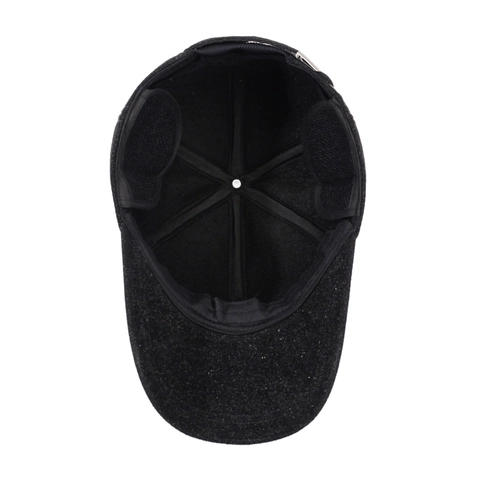 Cappello Da Baseball Invernale Da Uomo Caldo Tessuto Di Lana Paraorecchie Pieghevoli Antivento Sport All'Aperto Fibbia In Metallo Regolabile Montagna