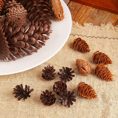 Pommes De Pin Artificielles Réalistes Plastique Accessoires Bricolage Décorations Noël Ornements Table Maison Accessoires Photographie