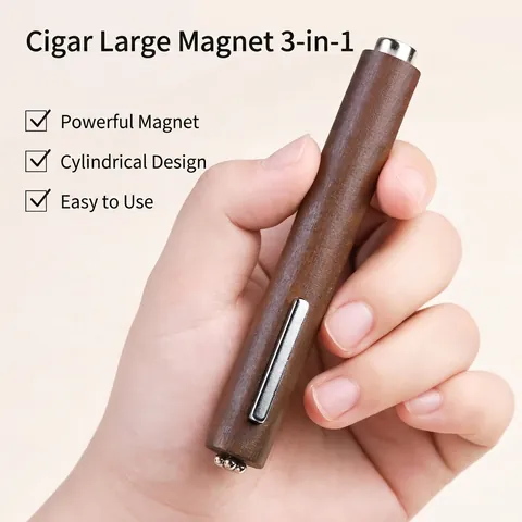 Cat Eye Nail Magnet Tool Wooden Handle Triple Function Manicure Accessory For Gel Polish Professional Pattern Design