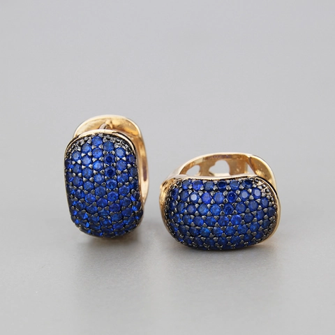 Orecchini Huggie Hoop In Zircone Colorato Rame Placcato Oro Con Perno In Argento Sterling 925 Gioielli Per Donne
